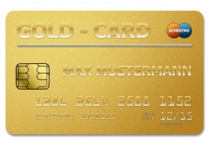 Beispiel einer goldenen Kreditkarte